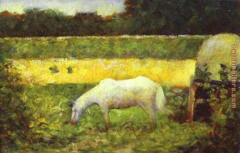 Landscape with a Horse painting - Georges Seurat Landscape with a Horse art painting